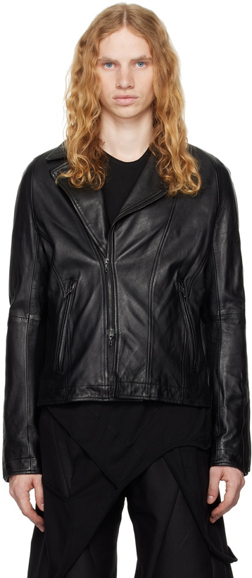 Photo: Julius Black Grained Leather Jacket