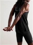 Nike Running - Miler Flash Logo-Print Appliquéd Dri-FIT Mesh Tank Top - Black
