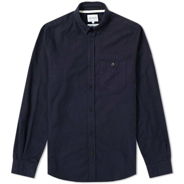 Photo: Norse Projects Anton Brushed Flannel Shirt Blue