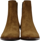 Saint Laurent Brown Suede Wyatt Chelsea Boots