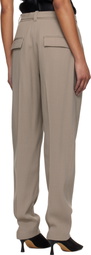 3.1 Phillip Lim Taupe Double Pleat Tapered Trousers