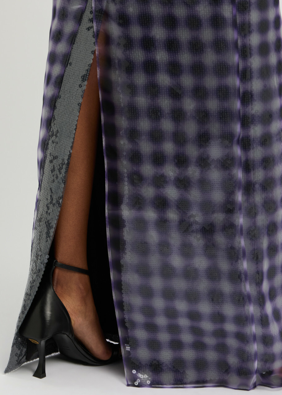 16 Arlington Electra Chiffon and Sequin Maxi Dress Violet