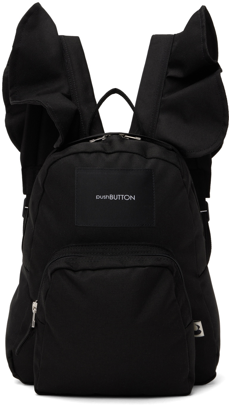 Photo: Pushbutton Black Wing Strap Backpack
