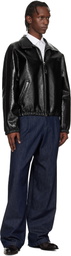 Courrèges Black Vinyl Zipped Bomber Jacket