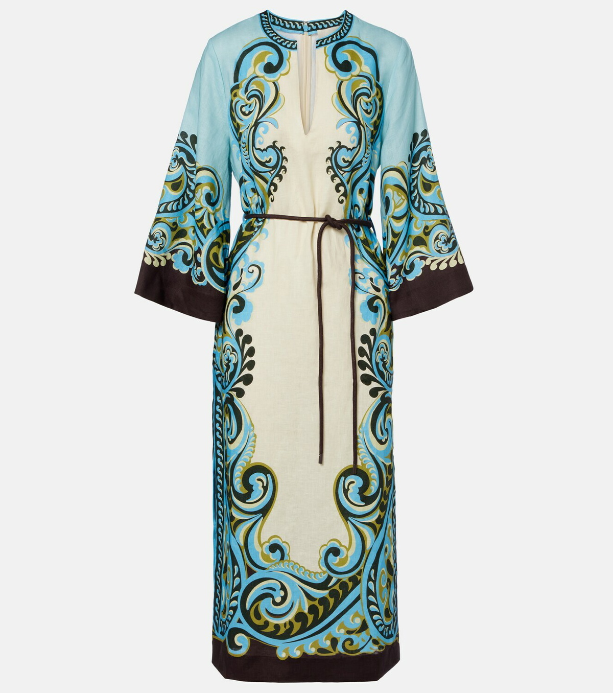 Alémais Natalia printed linen midi dress