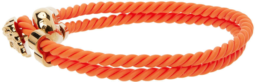 Versace Orange Braided Medusa Bracelet Versace