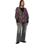 R13 Black & Red Printed Oversized Cardigan