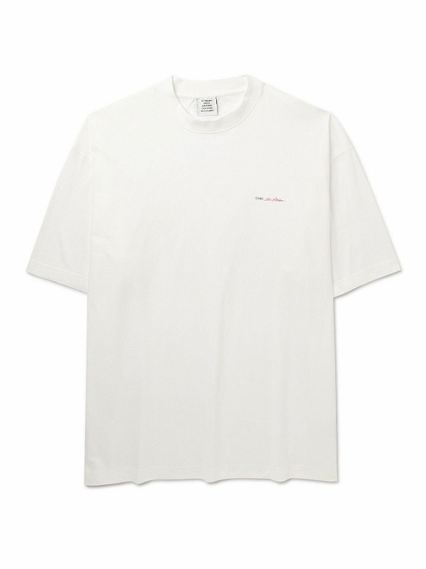 Photo: VETEMENTS - Printed Cotton-Jersey T-Shirt - White