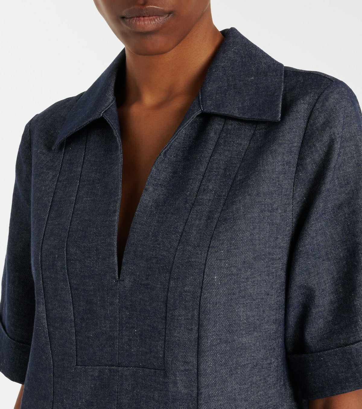 Vince Cotton and linen chambray minidress