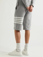 Thom Browne - Striped Loopback Cotton-Jersey Shorts - Gray