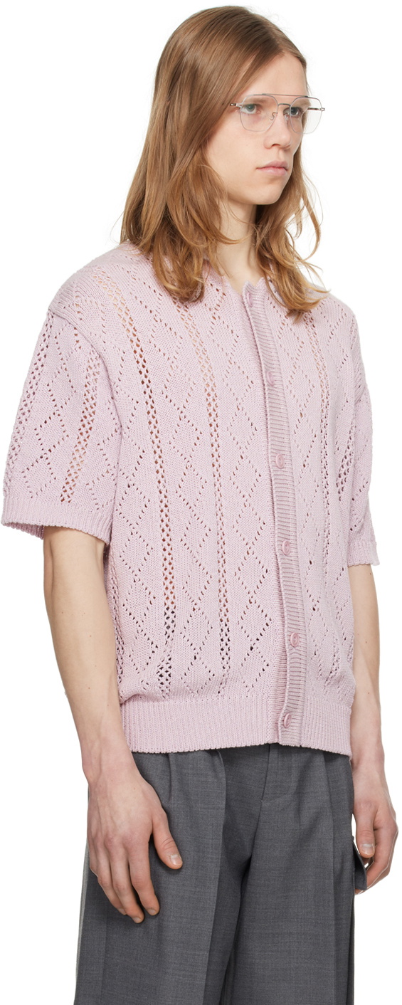 Dunst Pink Button Cardigan