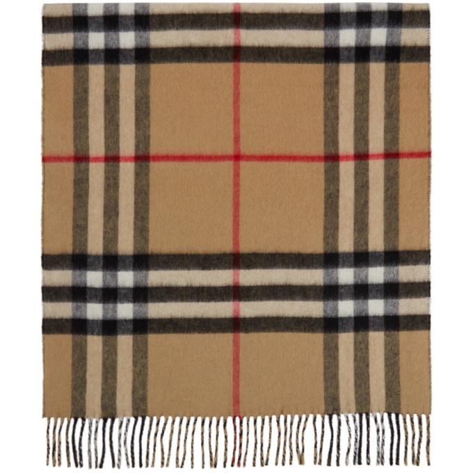 Photo: Burberry Beige and Black Cashmere Giant Check Scarf