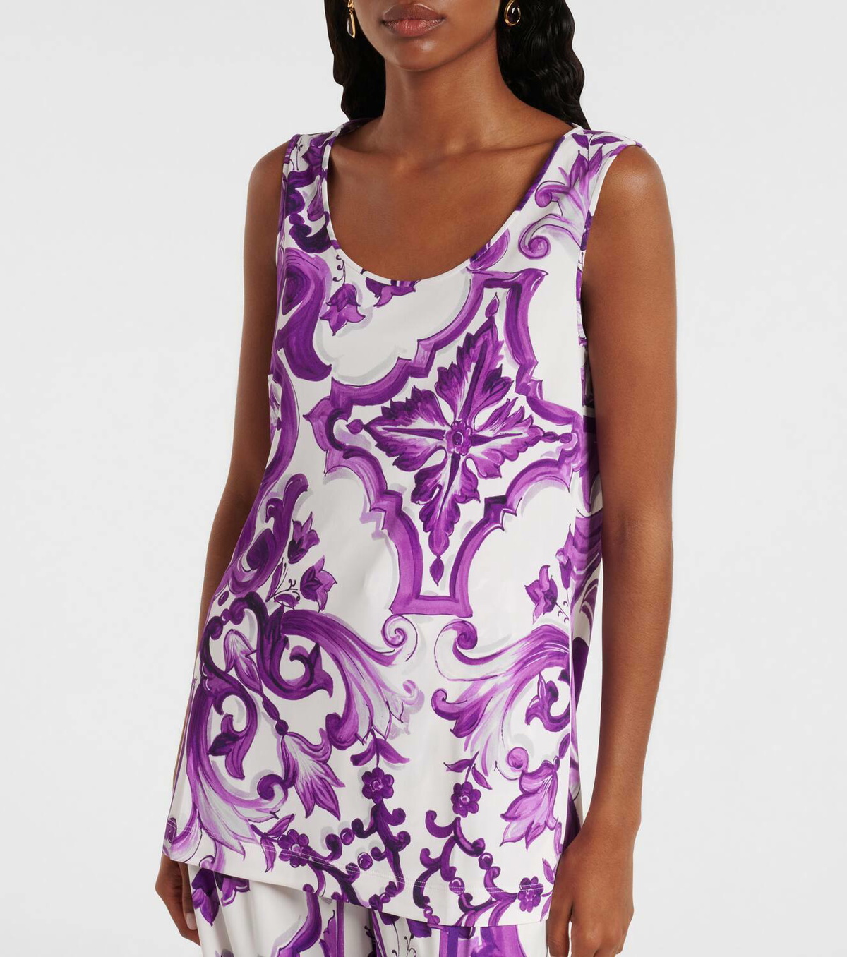 Dolce&Gabbana Majolica jersey tank top