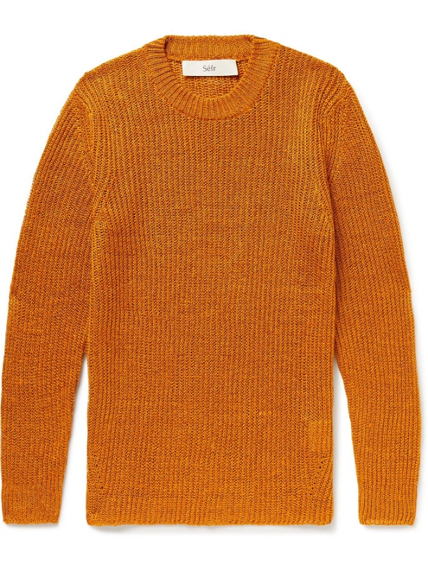 Photo: SÉFR - Leth Linen-Blend Sweater - Orange