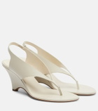 Le Monde Béryl Langley leather wedge thong sandals