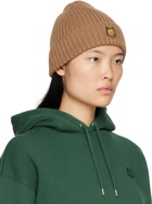 Maison Kitsuné Tan Fox Head Patch Beanie