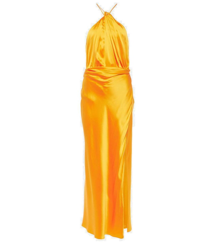 Photo: The Sei Asymmetric silk satin gown