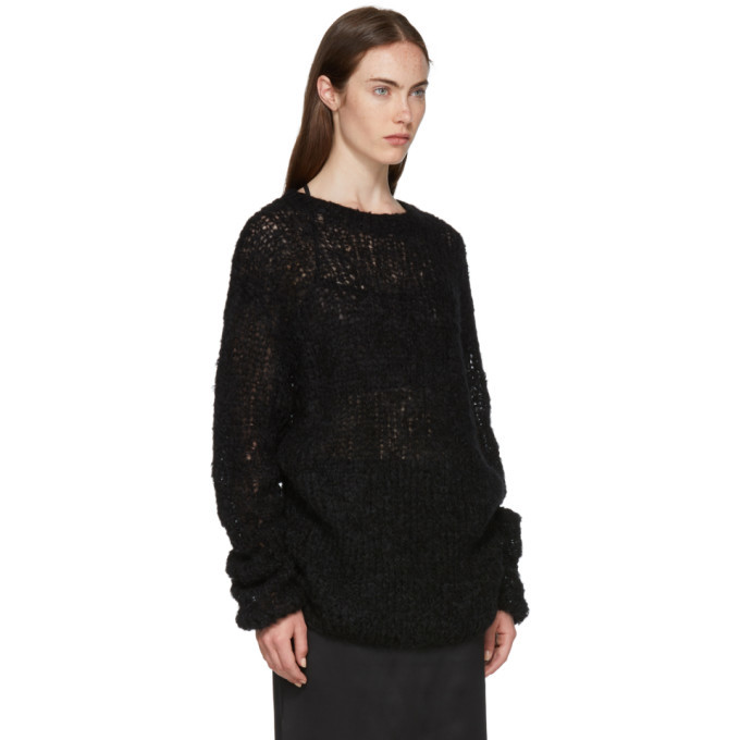 Ann Demeulemeester Black Loose Stitch Knit Sweater Ann Demeulemeester