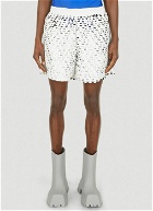 Cut-Out Wave Shorts in White