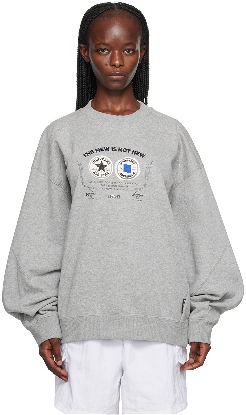 Photo: ADER error Gray Converse Edition Shapes Sweatshirt