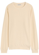 Ymc Almost Grown Waffle-knit Cotton Sweatshirt Ecru
