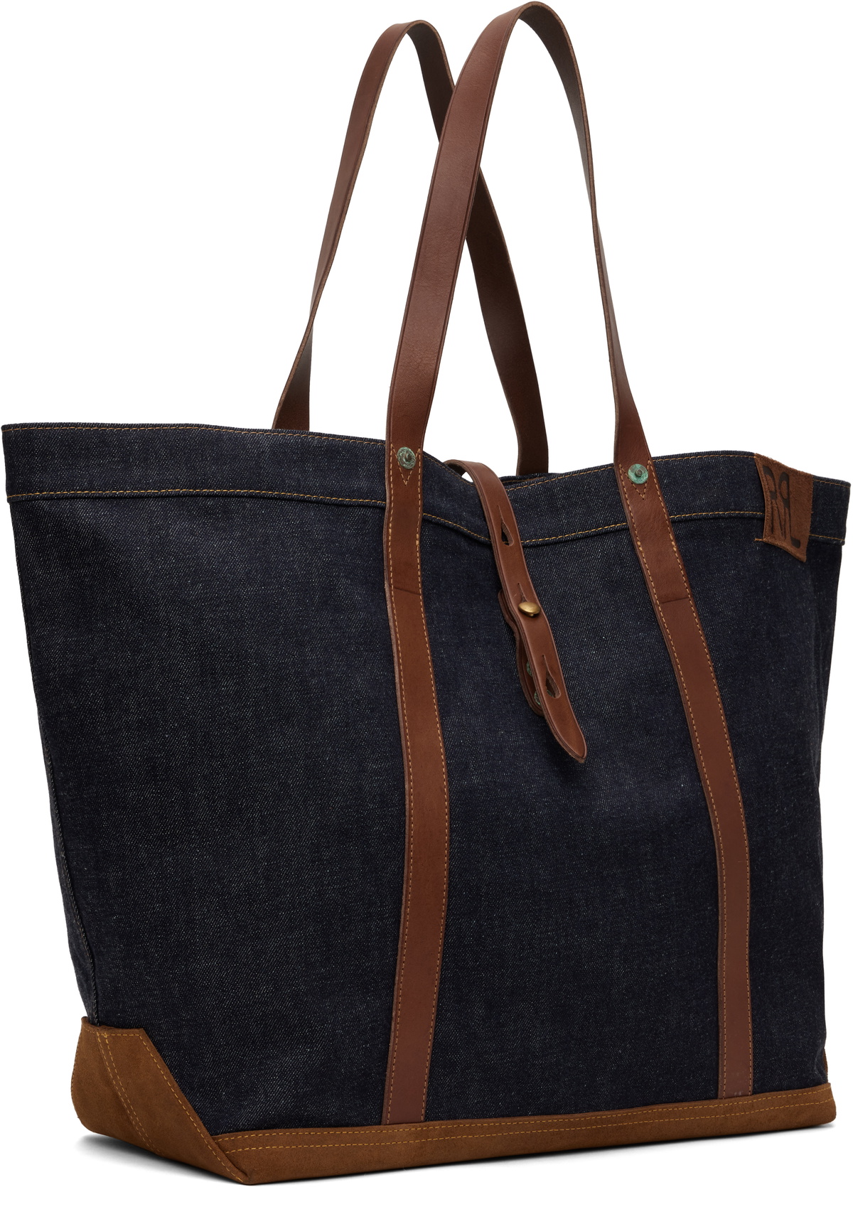 RRL Indigo Leather-Trim Denim Tote