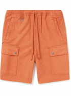 MANAAKI - Rua Cotton and Lyocell-Blend Twill Drawstring Cargo Shorts - Orange