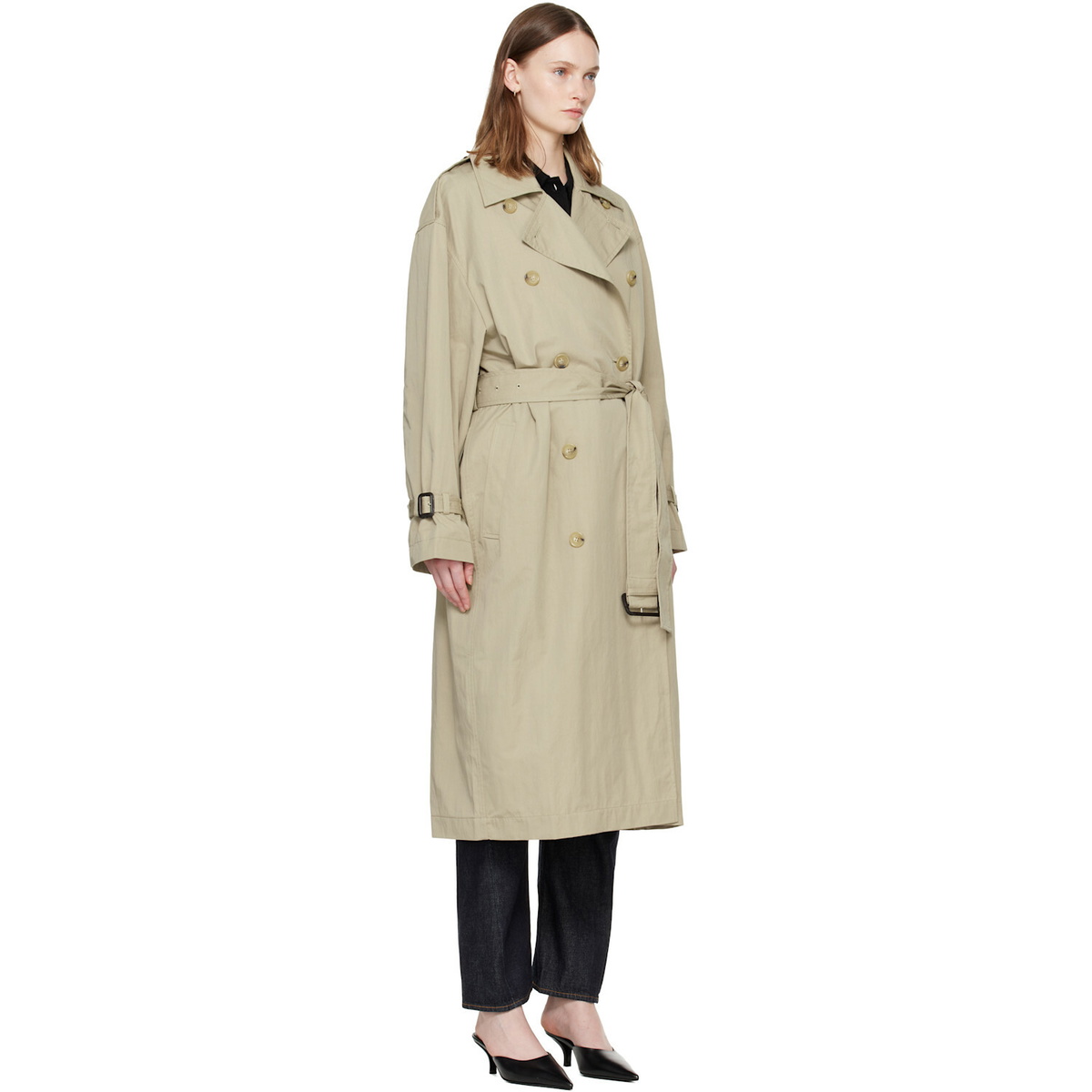 TOTEME Beige Crisp Summer Trench Coat