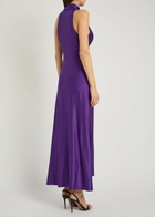 Rabanne Ruched Asymmetric Stretch-jersey Maxi Dress Violet