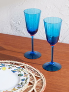 La DoubleJ - Rainbow Set of Two Murano Glass Wine Glasses - Blue