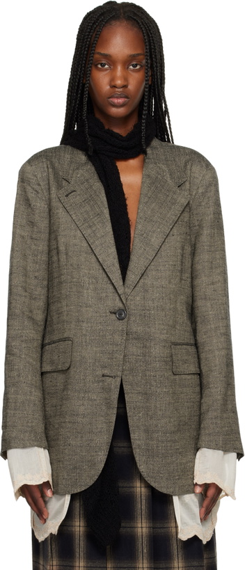 Photo: OUR LEGACY Brown Drip Blazer