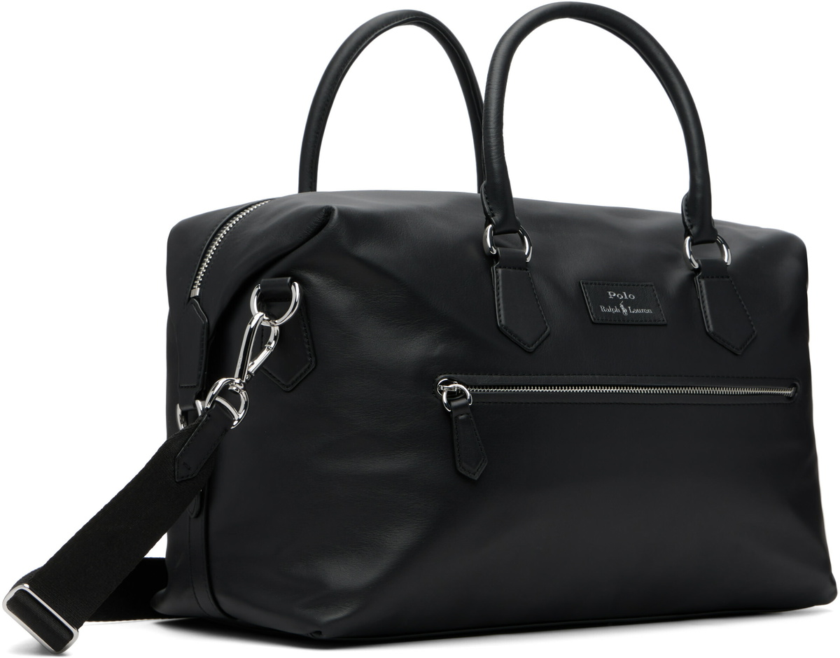 Polo Ralph Lauren Black Smooth Leather Duffle Bag
