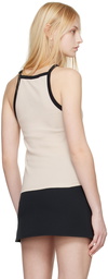 Courrèges Off-White & Black Buckle Tank Top