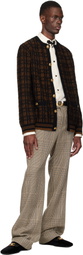 Valentino Brown & Black Wool Cardigan