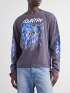 KAPITAL - Printed Cotton-Jersey T-Shirt - Purple