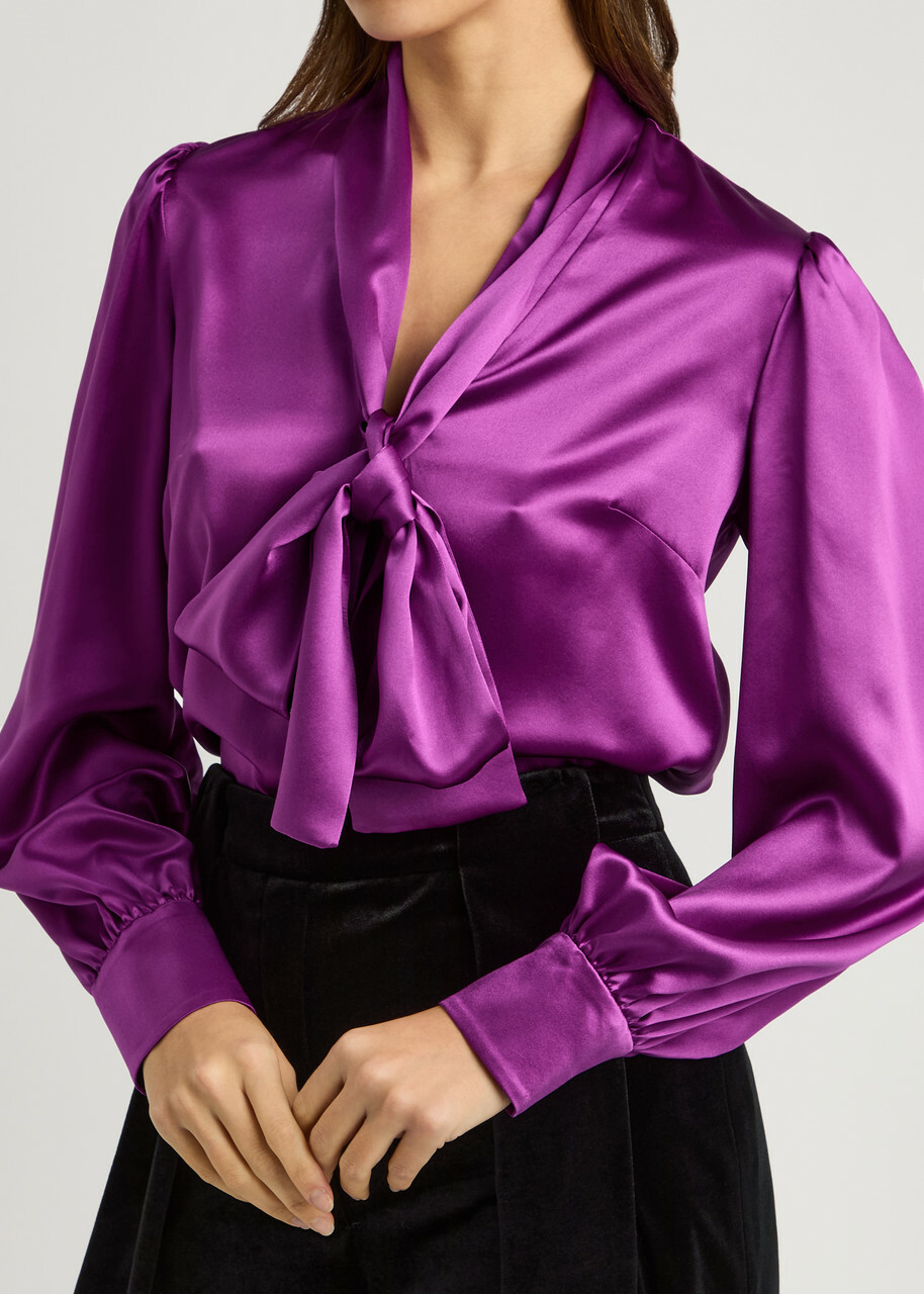 Dolce & Gabbana Silk-satin Blouse Purple Dolce & Gabbana