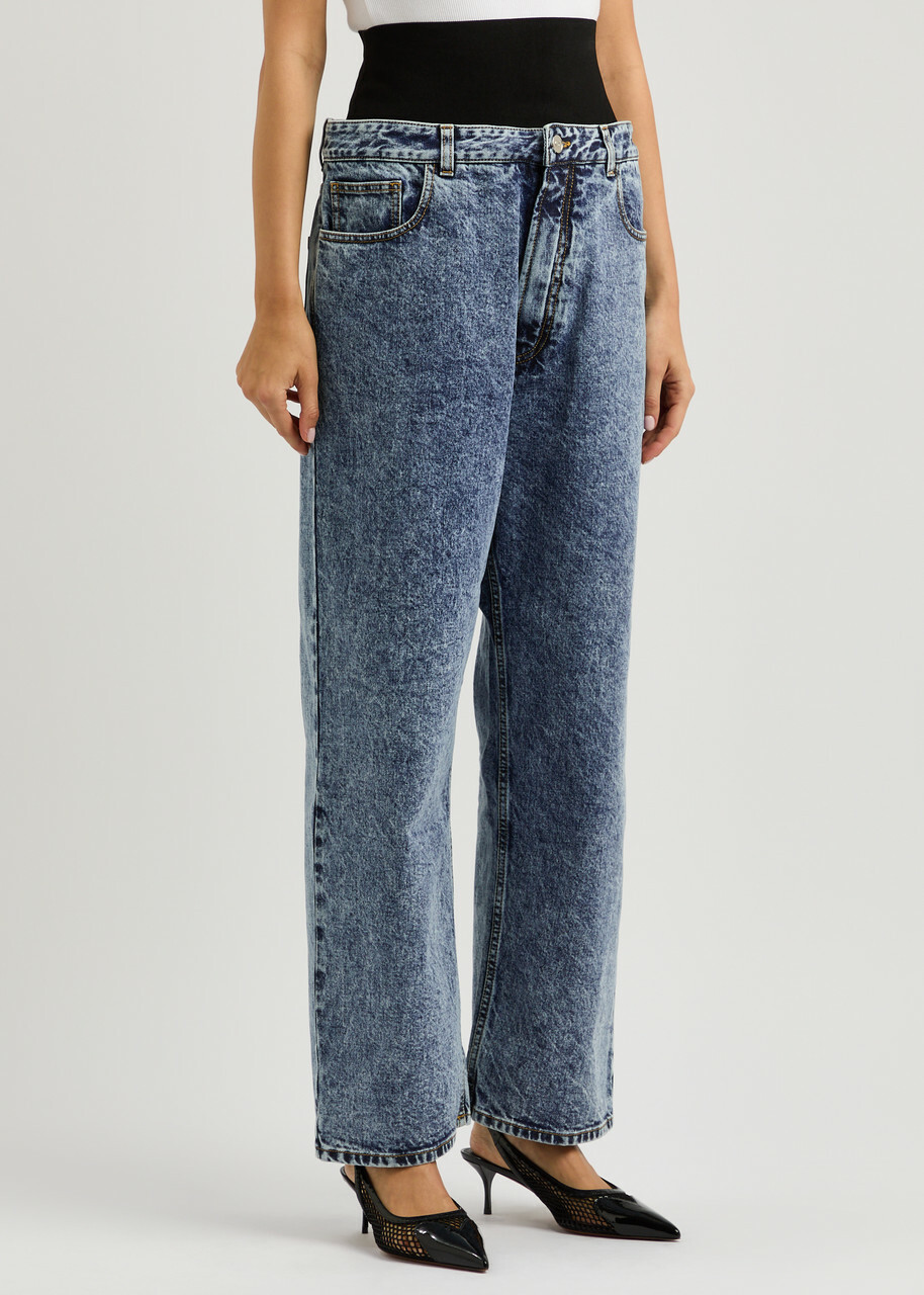 Alaia ストレートデニム ブルー Alaïa Layered Straight-leg Jeans Blue Denim ALAÏA