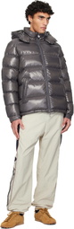 Moncler Gray Moncler Maya Hooded Short Down Jacket