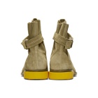 Off-White Beige Suede Jodhpur Boots