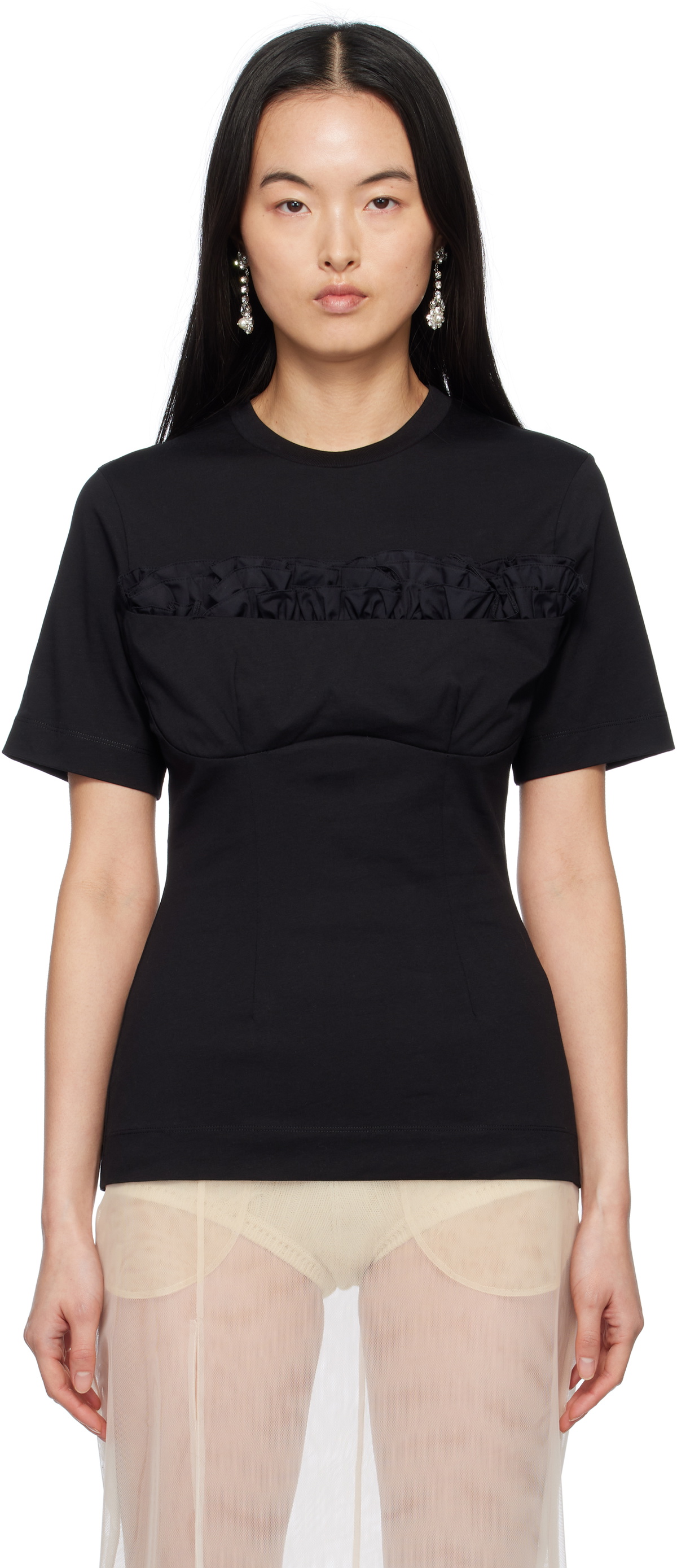 トップス simone rocha - short tops SIMONE ROCHA Cropped tulle bustier top | NET-A-PORTER