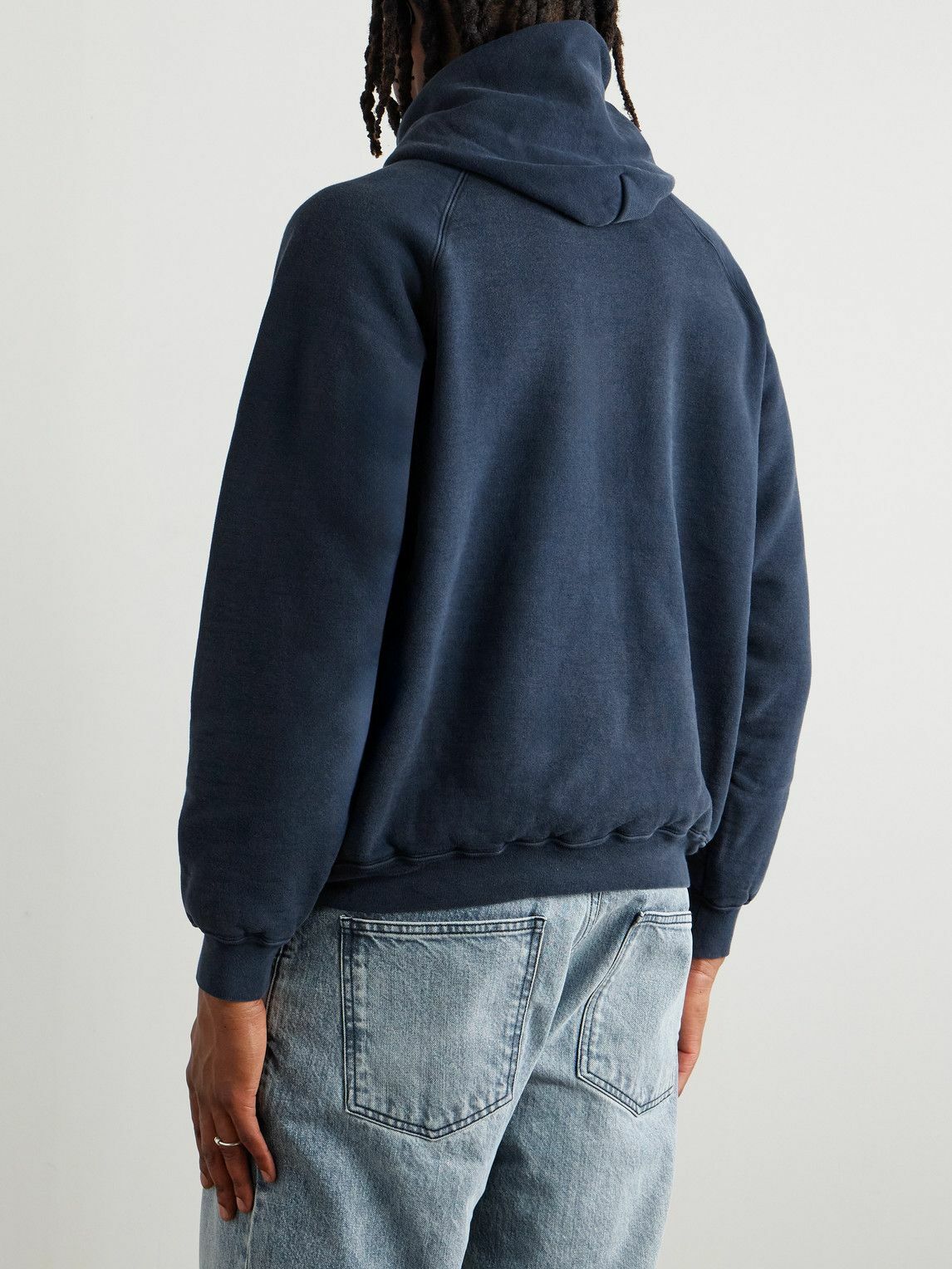 A.PRESSE - Cotton-Jersey Hoodie - Blue A.PRESSE