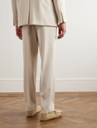 Auralee - Slim-Fit Straight-Leg Pleated Wool Suit Trousers - Neutrals