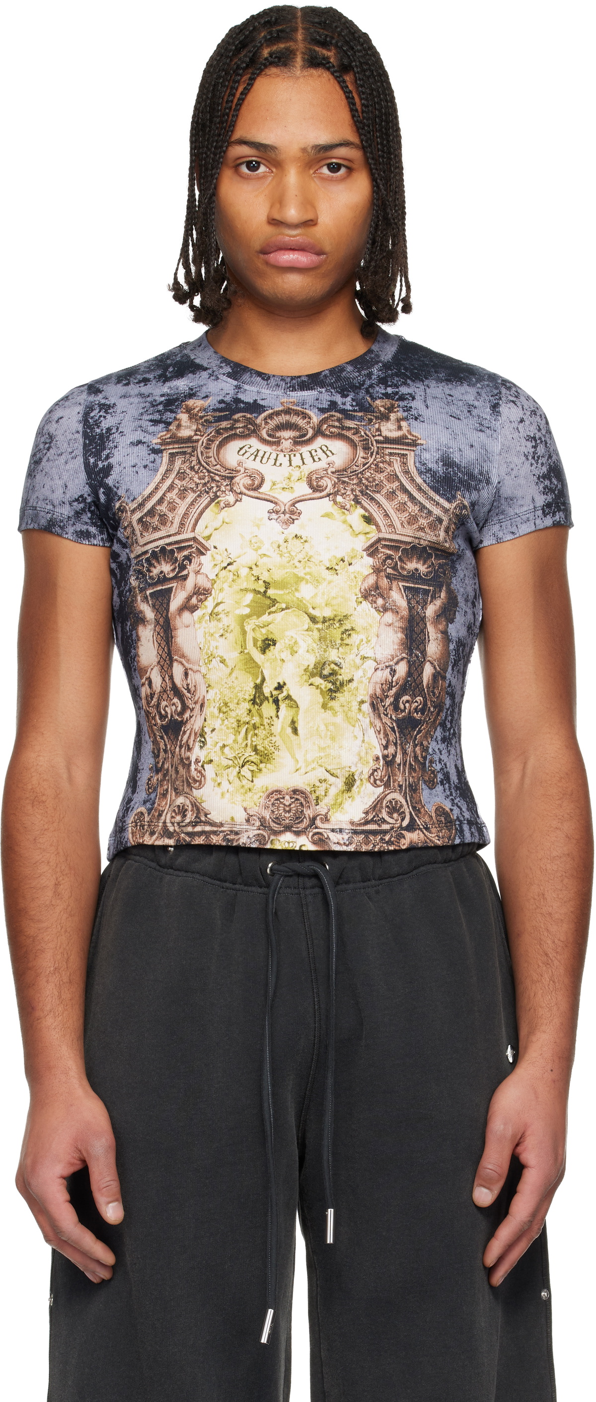 Jean Paul Gaultier Blue & Beige 'The Blue Médaillon' T-Shirt
