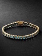 42 Suns - 14-Karat Gold Blue Topaz Tennis Bracelet - Blue