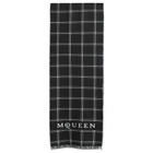 Alexander McQueen Men's Check Scarf in Black/Ivory 