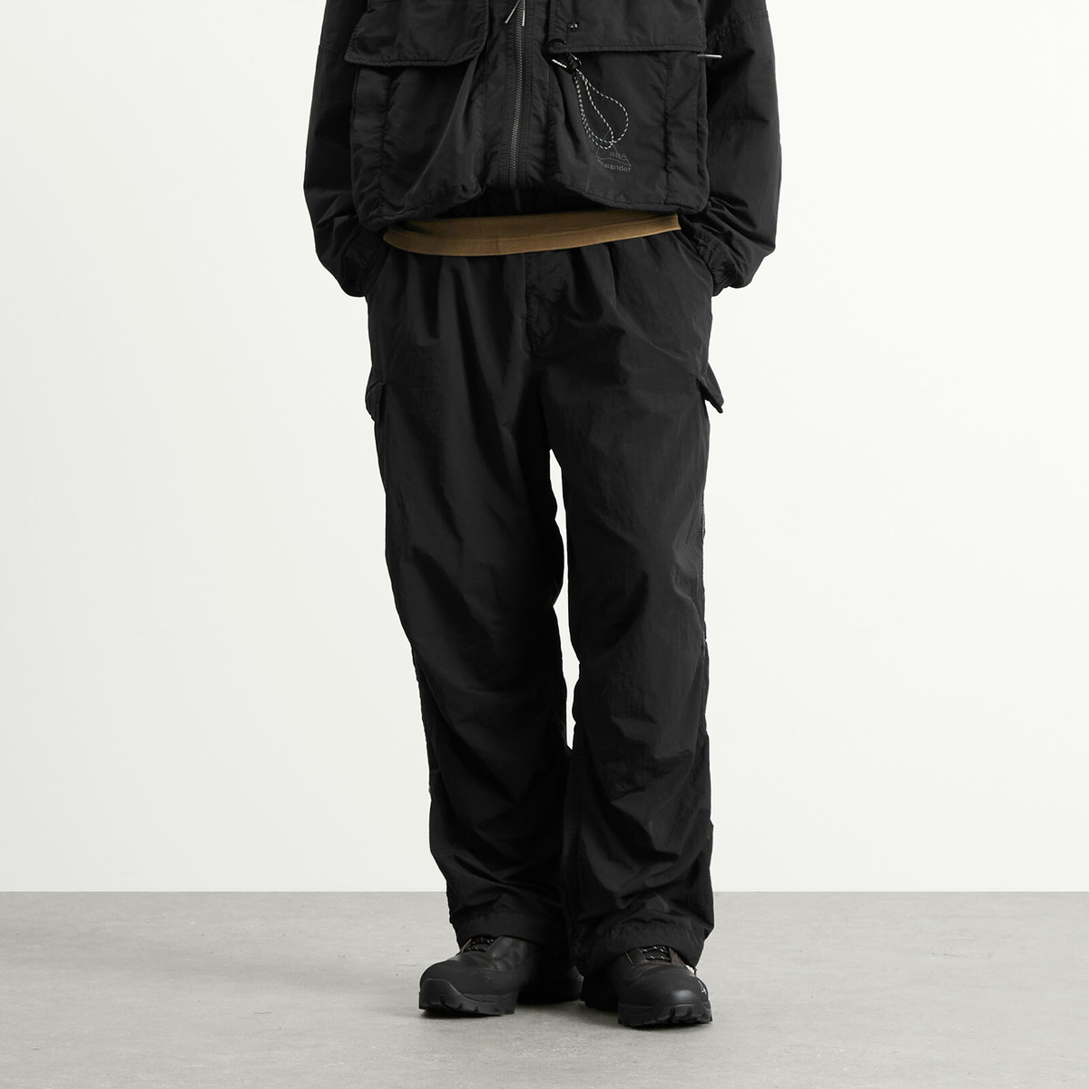 ROA Men's x And Wander Garment-dyed Pants in Black
