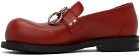 Martine Rose Red Bulb Toe Ring Loafers
