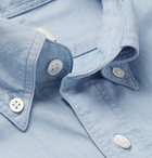 MAN 1924 - Button-Down Collar Cotton-Chambray Shirt - Blue