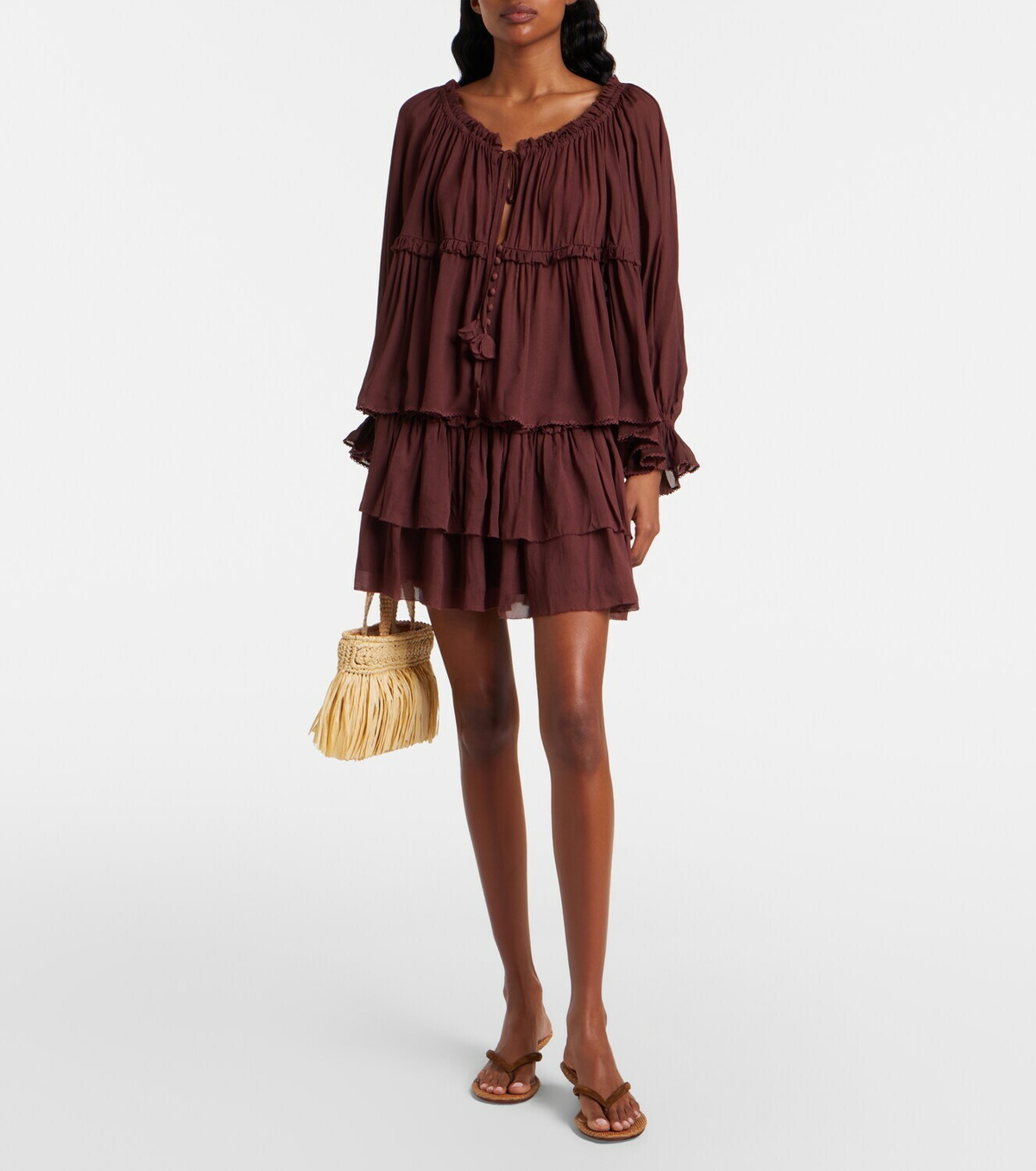 Poupette St Barth Farrah tiered miniskirt