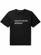 Enfants Riches Déprimés - Distressed Logo-Printed Cotton-Jersey T-Shirt - Black